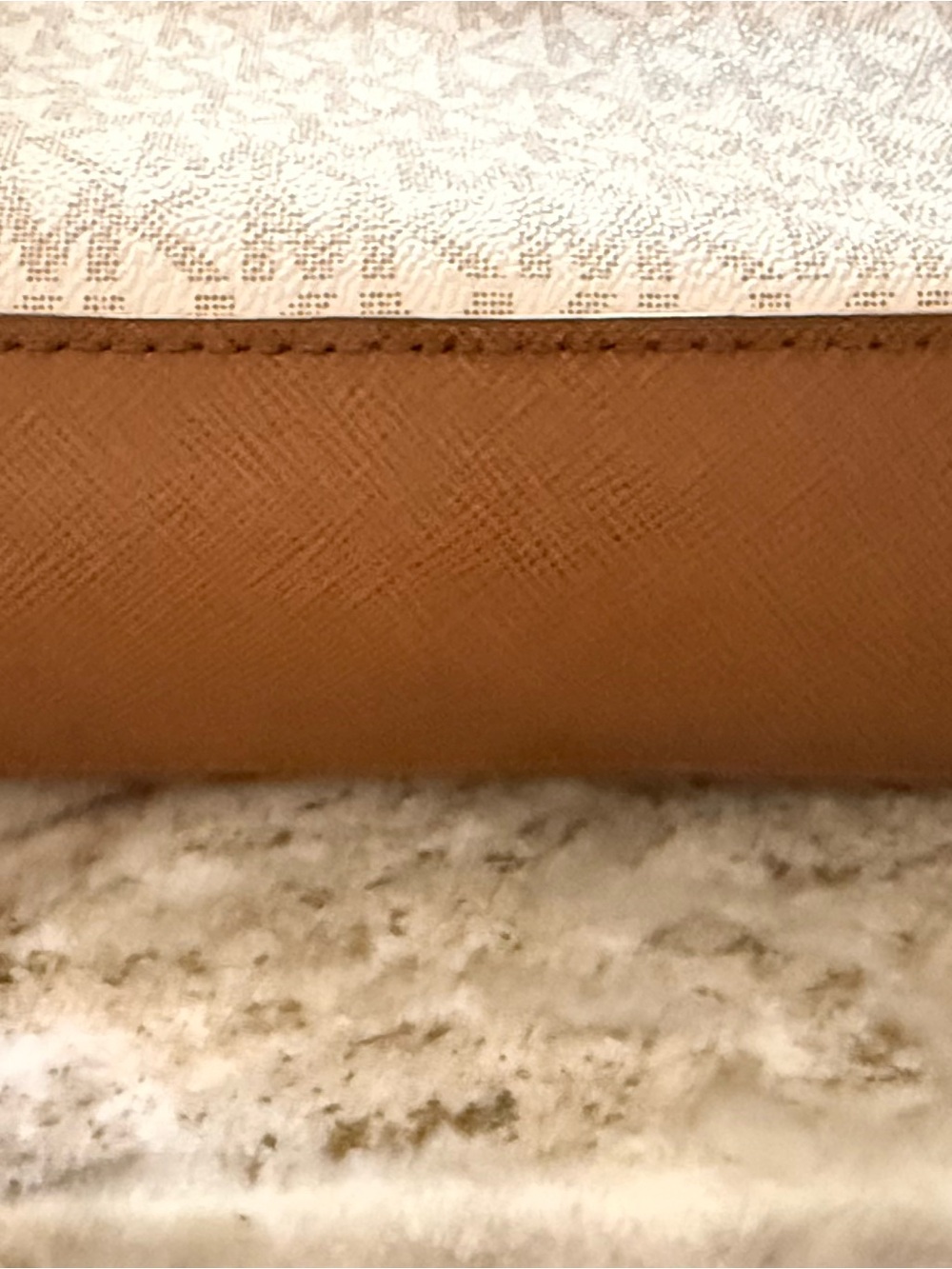 Michael Kors Beige and Brown Monogram Crossbody Interior - Picture 4 of 7